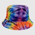 Cappello a secchiello in cotone tie-dye multicolore con tesa rinforzata e design reversibile - M (56-58cm) / Tie-Dye Multicolore Vivace (16)