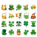 Detail view of 20 St. Patrick's Day shamrock tattoo stickers with 5.5x6cm dimensions - Irish Festival Face Sticker (W) / Small