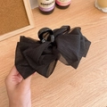 Elegant large hair claw clip featuring a black sheer mesh bow with subtle shimmer finish - Black Sparkling Mesh
