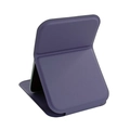 Portable folding makeup mirror with purple leather texture cover and adjustable stand - Taro Purple