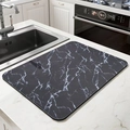 Absorbent kitchen mat with black marble pattern on a modern countertop near sink - 20*30cm / Marble 15