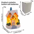 Lighted Christmas resin snow house with warm LED light and packaging box dimensions - Medium Resin House Style F (DD2-28)