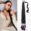 Extension coda di cavallo intrecciata nera da 80 cm avvolgente per un look lungo e alla moda - Nero Naturale (1B#)