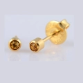 Boucles d'oreilles en argent S925 plaqué or 24K avec cristaux jaune ambre polis - Novembre (Topaze)