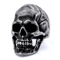Vintage gothic skull ring in oxidized stainless steel for punk and biker style fashion - US 7 / Retro Color (01205)