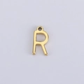 Polished 18K gold-plated stainless steel letter R pendant for DIY jewelry making - R (Bracelet Accessory) / Gold