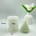 3D Christmas tree silicone candle mold with 8.5cm height and light green wax tree variant - Origami Christmas Tree