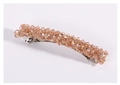Détail de perles en cristal champagne sur une pince à ressort avec métal argenté poli - Champagne (Or Rose)