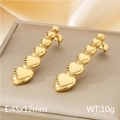 Orecchini a cuore pendenti in oro 18k su espositore con dimensioni 45x12mm - Stile A Cuore Lungo Collegato (KE114254-KFC) / Oro