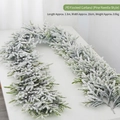 1.8m white flocked PE Christmas garland with realistic snow texture and 20cm width - Without Lights / PE Flocked Garland (Needle Style)