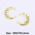 Golden moon charm with I Love You To The Moon and Back engraving 29x27mm - XK1590#