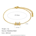 Minimalist 18K gold plated stainless steel bracelet with a sparkling crab charm - Crab Style