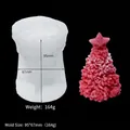 Christmas tree silicone mold for DIY candles featuring rose flower textures and star top - Pentagram Succulent Tree / Milky White
