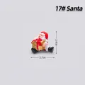 Miniature Santa Claus figurine with gold gift box, painted resin holiday ornament, 3.7cm - Style 17 Santa Claus