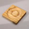 Square solid wood jewelry tray with concentric grooves for bracelet display - Square Pine Oil Finish