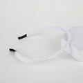 Sparkly double-row beaded crystal headband with clear glass beads and non-slip tips - Double Row Crystal White