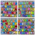 Detailed grid view of diverse liquid quicksand keychains with colorful charms and sequins - Gold Buckle Random Mixed Keychains
