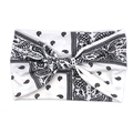 Detail of bohemian paisley print stretch cotton headband with a knotted bow design - White Paisley