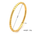 Goldenes 18K Edelstahl-Perlenarmband, 60 mm Innendurchmesser und 5 mm Breite - Goldener geknoteter Sektionsarmreif