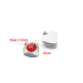 6mm heart-shaped silver metal pendant charms with red zircon and 1.5mm hole size - 6mm / Heart Steel Orange Red