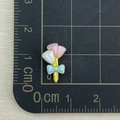 Mini resin flower bouquet charm with pink and white petals for DIY nail art and jewelry - Three Roses
