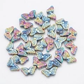 Rainbow gradient butterfly crystal glass beads for DIY jewelry making accessories - Multicolor