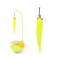 Accessorio coda di pelliccia giallo fluorescente con clip in metallo per gioco gatto - Testa di Ricambio in Piume di Bruco