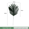 Artificial green Areca Palm leaf for party decor, 44cm total length and 22cm wide - Green Areca Palm Leaf [With Stem]
