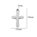 Silver vintage cross pendant with dimensions 19mm by 12mm for stainless steel necklace - Style 51