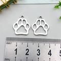 Ciondolo a zampa d'argento per bracciali fai-da-te da 20mm con dettagli glitterati - Zampa d'Orso Argento Grande (17x20mm)
