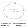 Ficha técnica detallada del collar de perlas en oro 18k con medidas, peso y material metálico - Estilo Perla en Capas con Cadena Dorada (JDNW2409020)