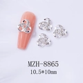 Détail de bijoux d'ongles en anneaux creux entrelacés avec strass blancs brillants - Anneaux Entrelacés en Strass Blanc Argenté (8865)