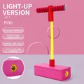 Pink pogo jumper for kids with flashing LED lights and non-slip foam handle base - Pink with Light and Sound - Small