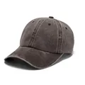 Klassische kaffeebraune Baseballkappe aus gewaschener Baumwolle im Vintage-Stil - 56-60cm / Kaffeebraun