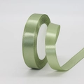 Single roll of 1.5cm light green satin ribbon with smooth finish for gift wrapping - Sage Green