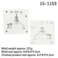 White silicone faucet-shaped cake mold in two-piece design for fondant and resin - Gray
