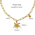 14K gold plated stainless steel paperclip chain necklace with star and dollar pendants - Dollar Star & Rudder Pendant
