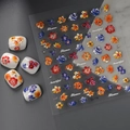 5D-geprägte Nagelaufkleber mit bunten Blumen auf weißen künstlichen Fingernägeln - 3D-Blumenmuster (CO-178)