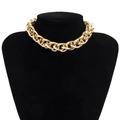 Multi-layer chunky gold aluminum chain necklace displayed on a black mannequin - Gold Bold Chunky Chain