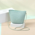 Chic mint green hand-woven straw crossbody shell bag with zipper for summer - Small / Flat Bag (Zipper) / Blue