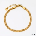 Elegante pulsera de tres filas de cuentas doradas de acero inoxidable con cierre ajustable - Pulsera (B434) / Dorado