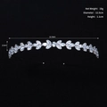 Detalle de diadema de circonitas con diámetro de 12,5 cm y peso neto de 19 gramos - Estilo de Pétalo de Hoja de Olivo (TS-J2940)