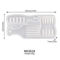 Silicone mold for DIY afro hair pick comb showing dimensions 252mm x 126mm and 7mm thickness - Comb Mold MD3618