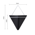 Modern black wall-mounted planter with white metal frame, dimensions 21cm by 15cm - Medium / Black Pot - White Frame