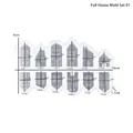 Molde de silicona de 12 cavidades mini casas para resina o yeso, 16x9x1,7cm - D4660 Molde de Casa Completa 01 (16*9*1.7cm)