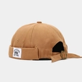 Detail of retro miki hat with Brooklyn woven label and adjustable metal buckle - Adjustable / NEW YORK Patch Khaki