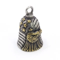Portachiavi vintage a campana con aquila e bandiera americana in argento e oro - Bicolore Oro (Pendaglio + Portachiavi)