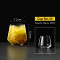 400ml geometric glass cup for juice and cocktails with high-transparency design - Style 34 Juice Glass