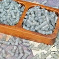 Light blue bamboo-style glass beads with gold texture for DIY jewelry making - Grey (Brushed Jade 6x12mm)