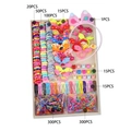 Vibrant children hair accessory set with pink glitter headband and assorted hair ties - C267 (816-Piece OPP Set No Box)
